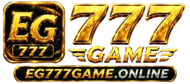 EG777 Game logo with premium gold 3D text, black background, and glossy gaming design for EG777Game.online.